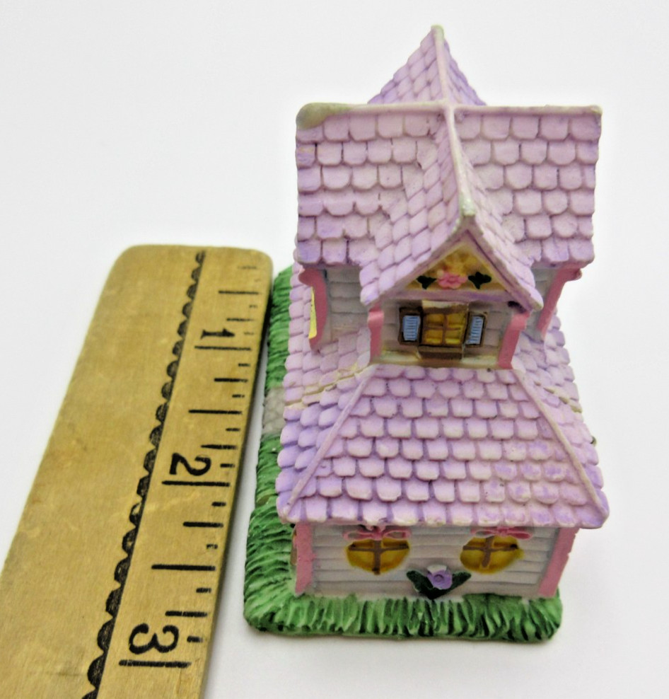 Miniature Bunny Rabbit Flower Shop Hinged Inside View Heavy Resin Spring Easter
