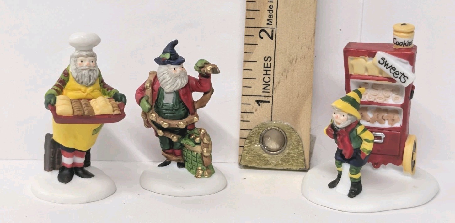 Department 56 Heritage Village Collection Baker Elves Set of 3 Christmas Village