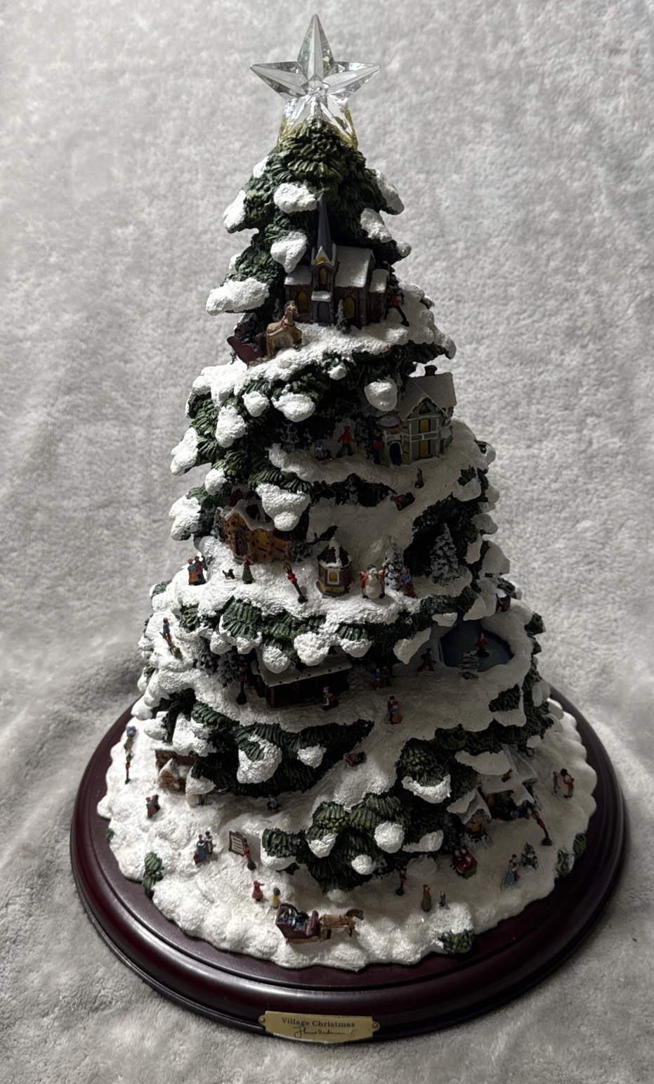 Thomas Kinkade “Village Christmas” Illuminated Tree Works With Batteries