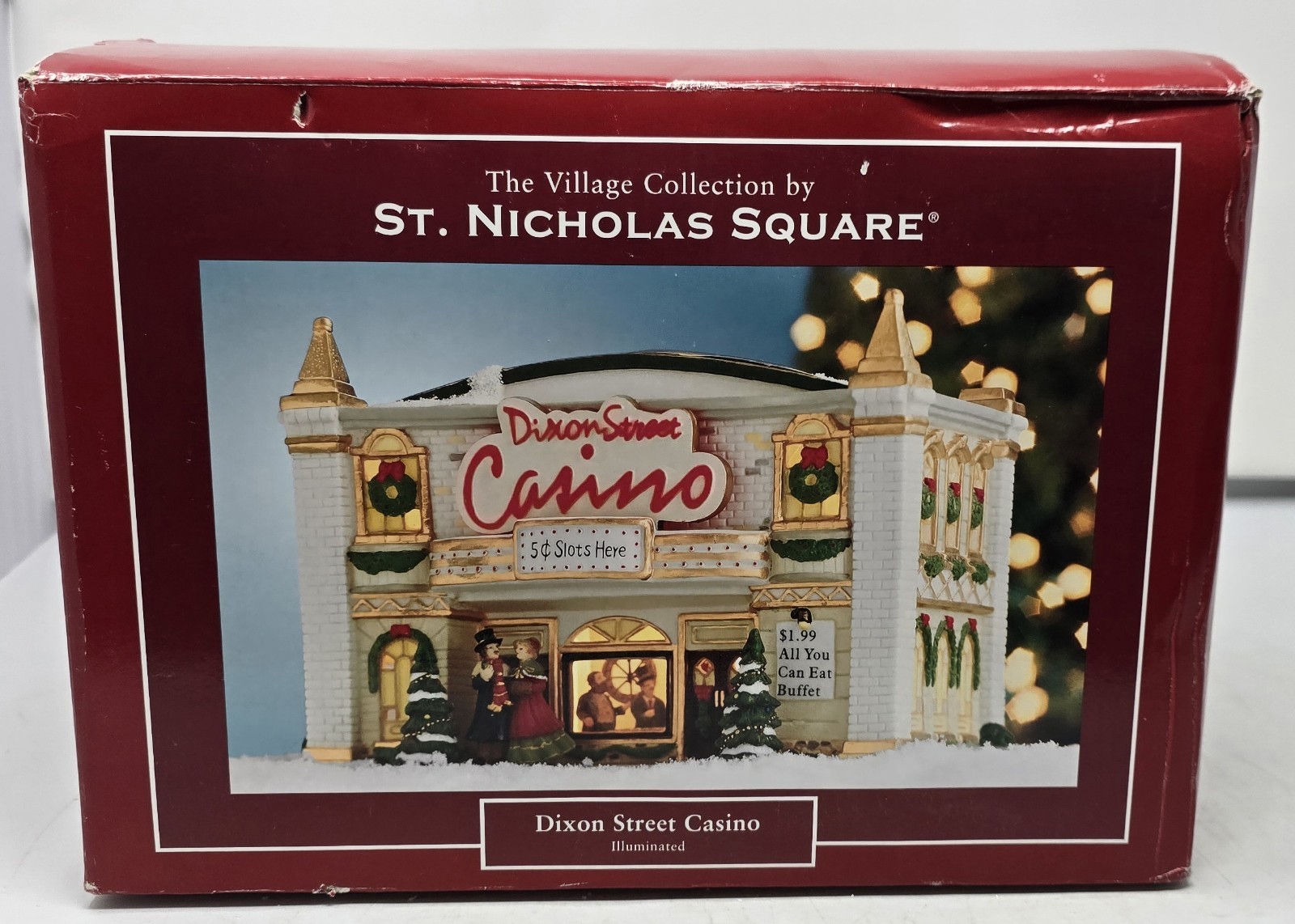 NEW Vintage St Nicholas Square Christmas DIXON STREET CASINO Village 2005