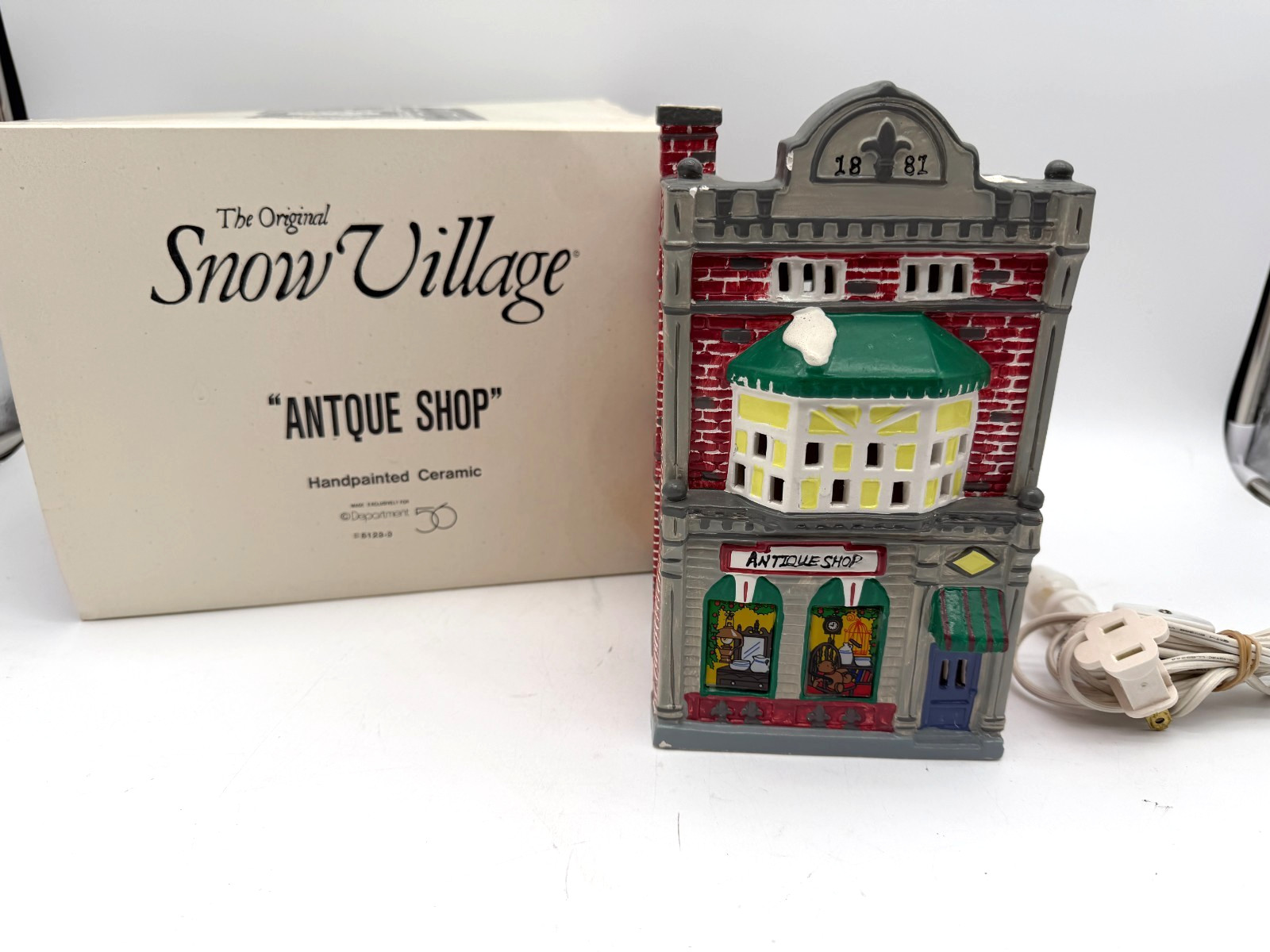 Dept 56 The Original Snow Village ANTIQUE SHOP, #5123-3 Christmas Village, 1988