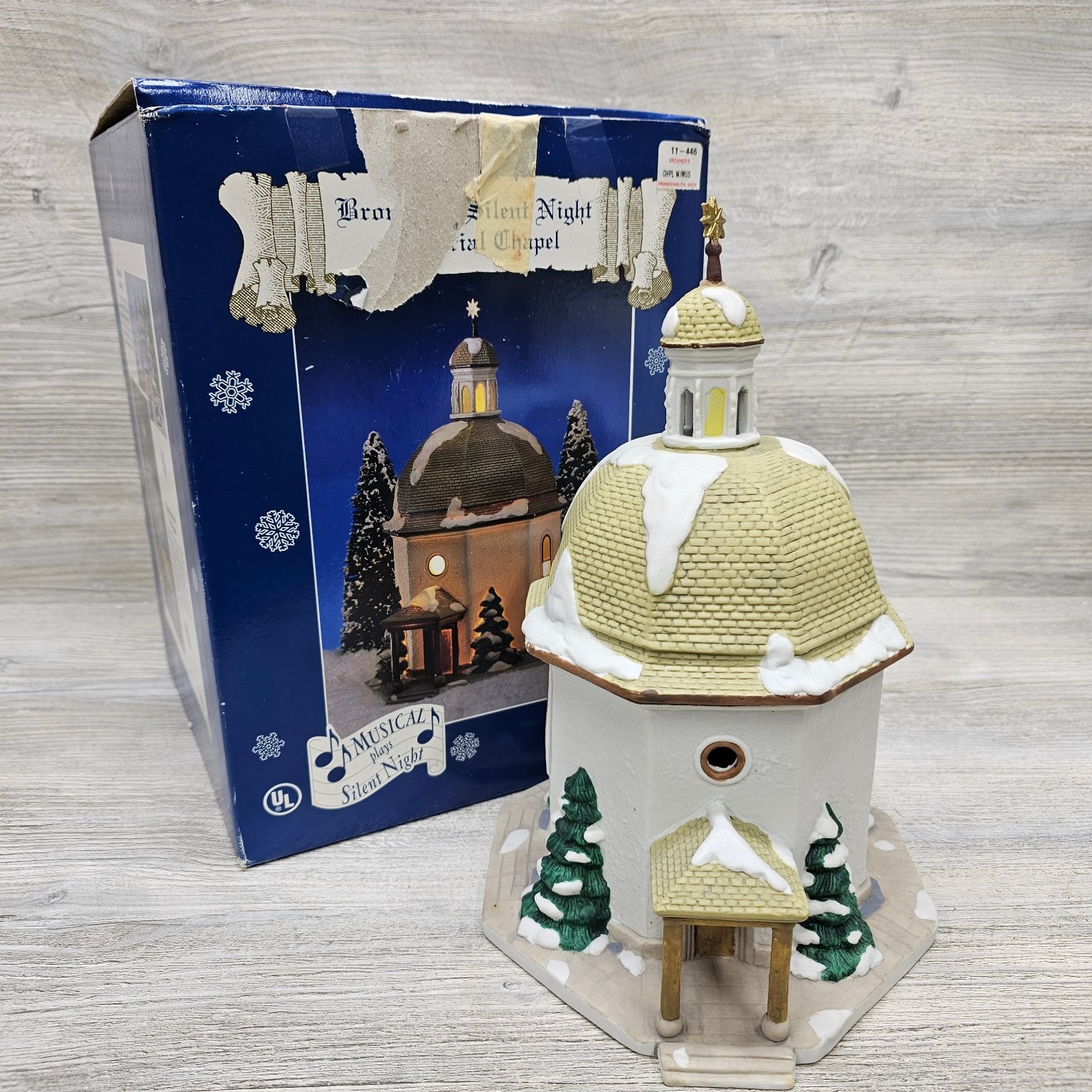 Bronner’s Silent Night Memorial Chapel Christmas Village Musical 11in