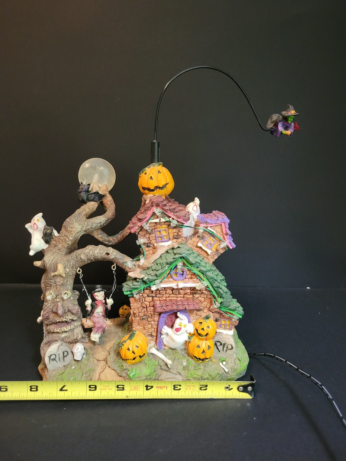 LED Product 12 Target Halloween Village Haunted Tree House Flying Witch READ