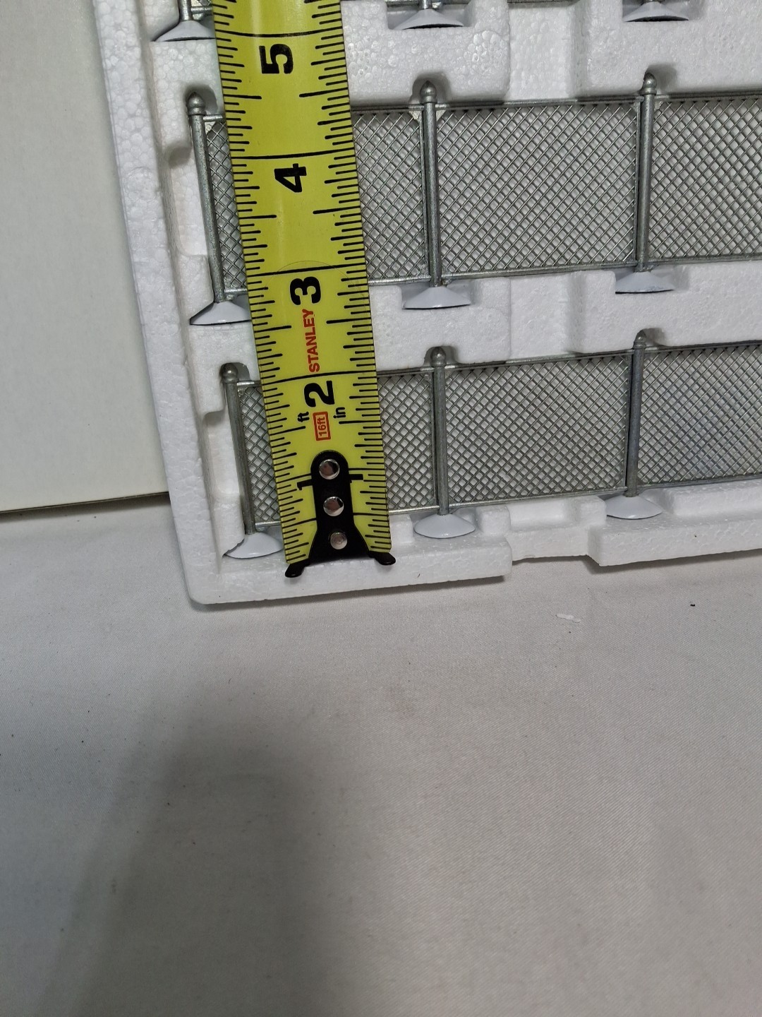 Vtg Department 56 Christmas MIni Snow Village Chain Link Fence, Set of 4, 5234-3
