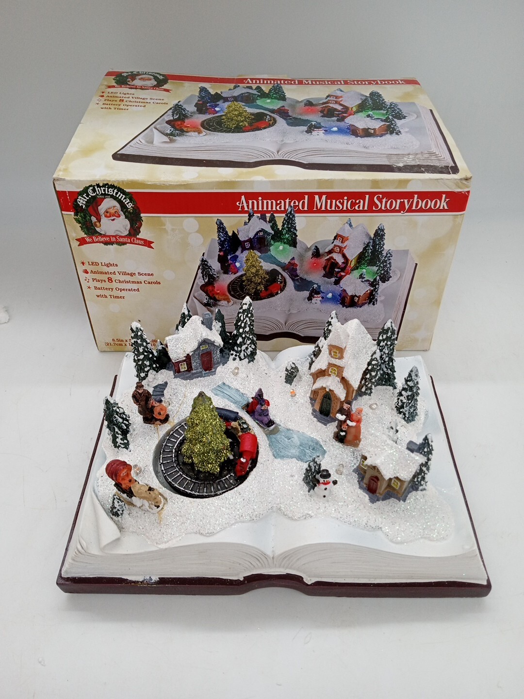 2018 Mr. Christmas Animated Musical Storybook Village Lights Music, With Box!