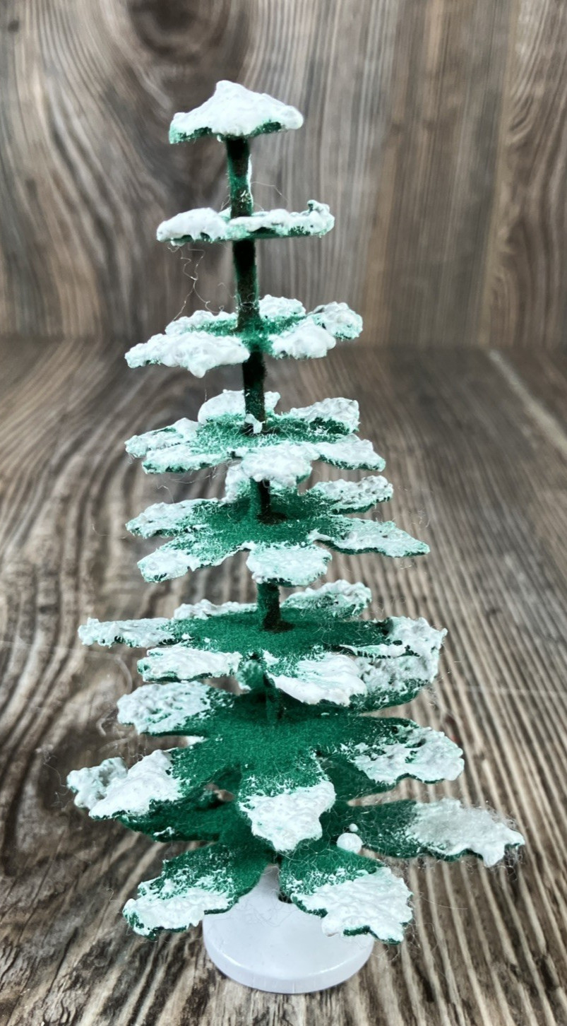 Dept 56 Evergreen TREE Felt Frosted Snow 4.5in tall Heritage Village Replacement