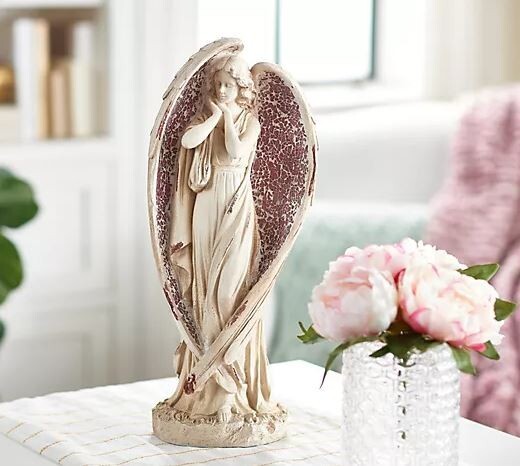 17.5″ Indoor/Outdoor Angel with Mosaic Wings by Valerie H244093 Rose