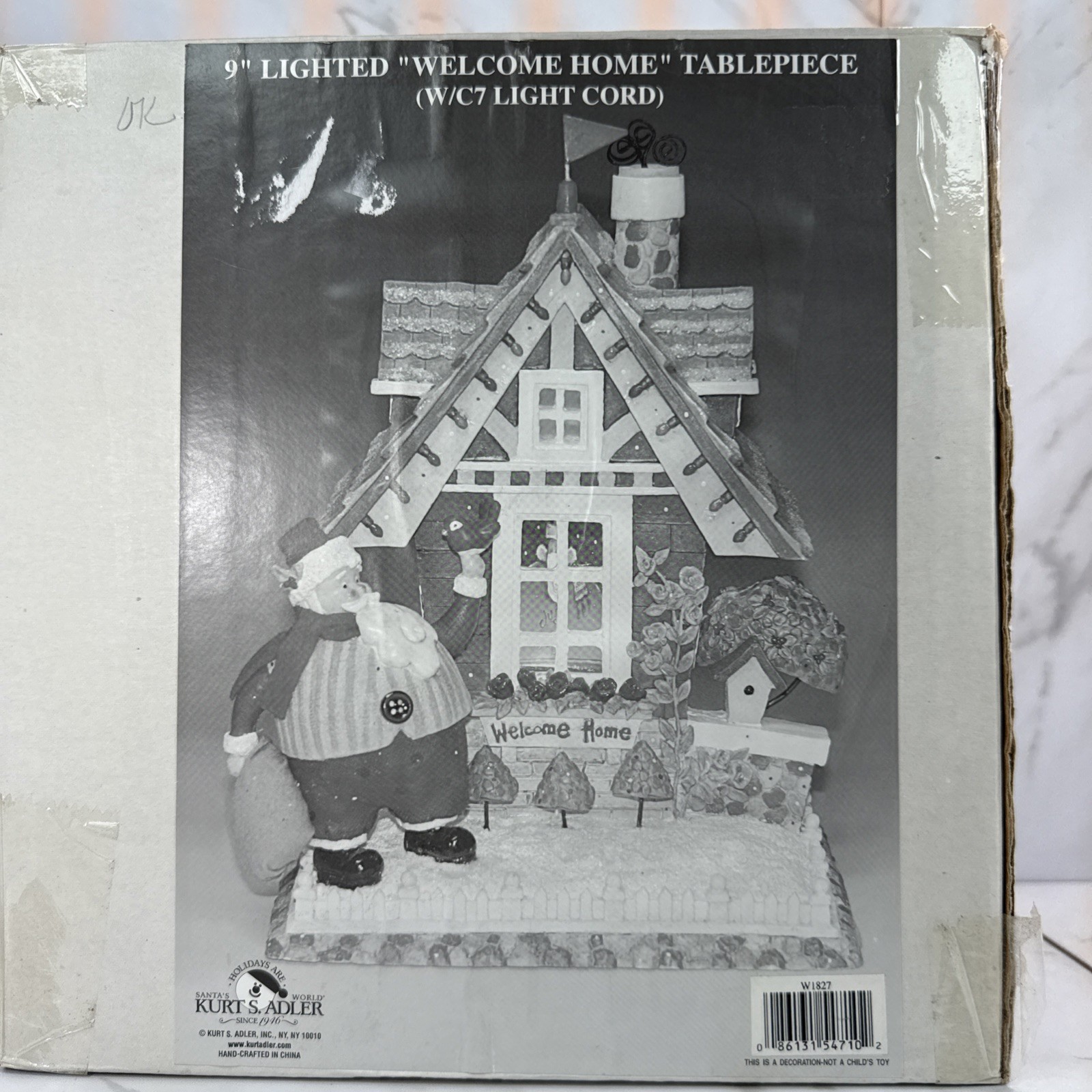 VTG Kurt S. Adler✨Santa’s World✨Welcome Home Tablepiece✨Santa✨Cottage✨Light✨