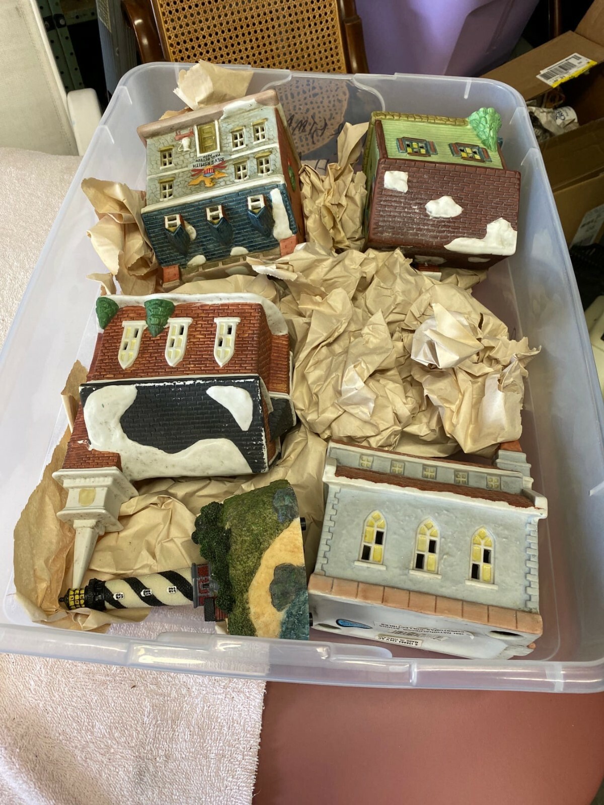 Hand Painted Ceramic Houses Village Christmas Decoration SET National decor
