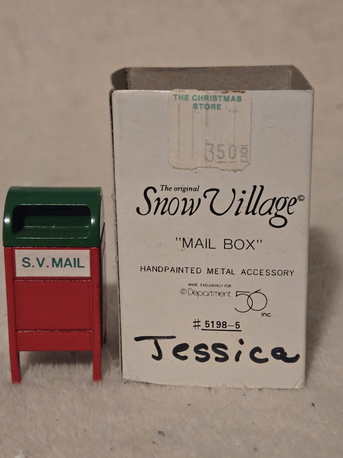 Dept 56 The Original Snow Village ” Mail Box” #5198-5, Metal, Red And Green
