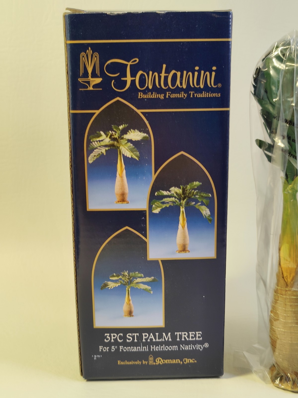 Vintage Fontanini Roman Inc Heirloom 2006 Nativity Palm Trees Set of 3