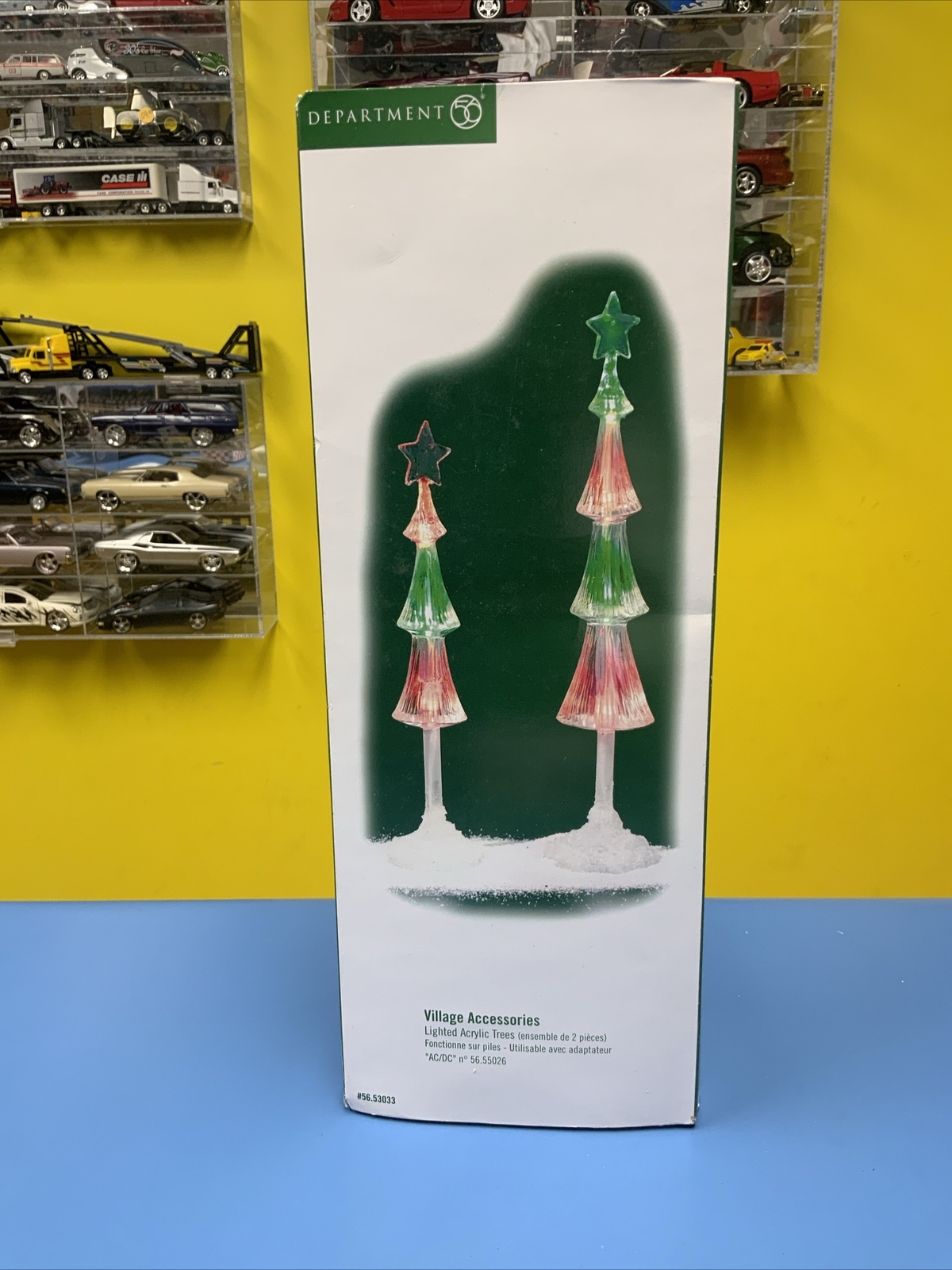 Retired~Department 56 Village Accessories Lighted Acrylic Trees In Box~WORKS!