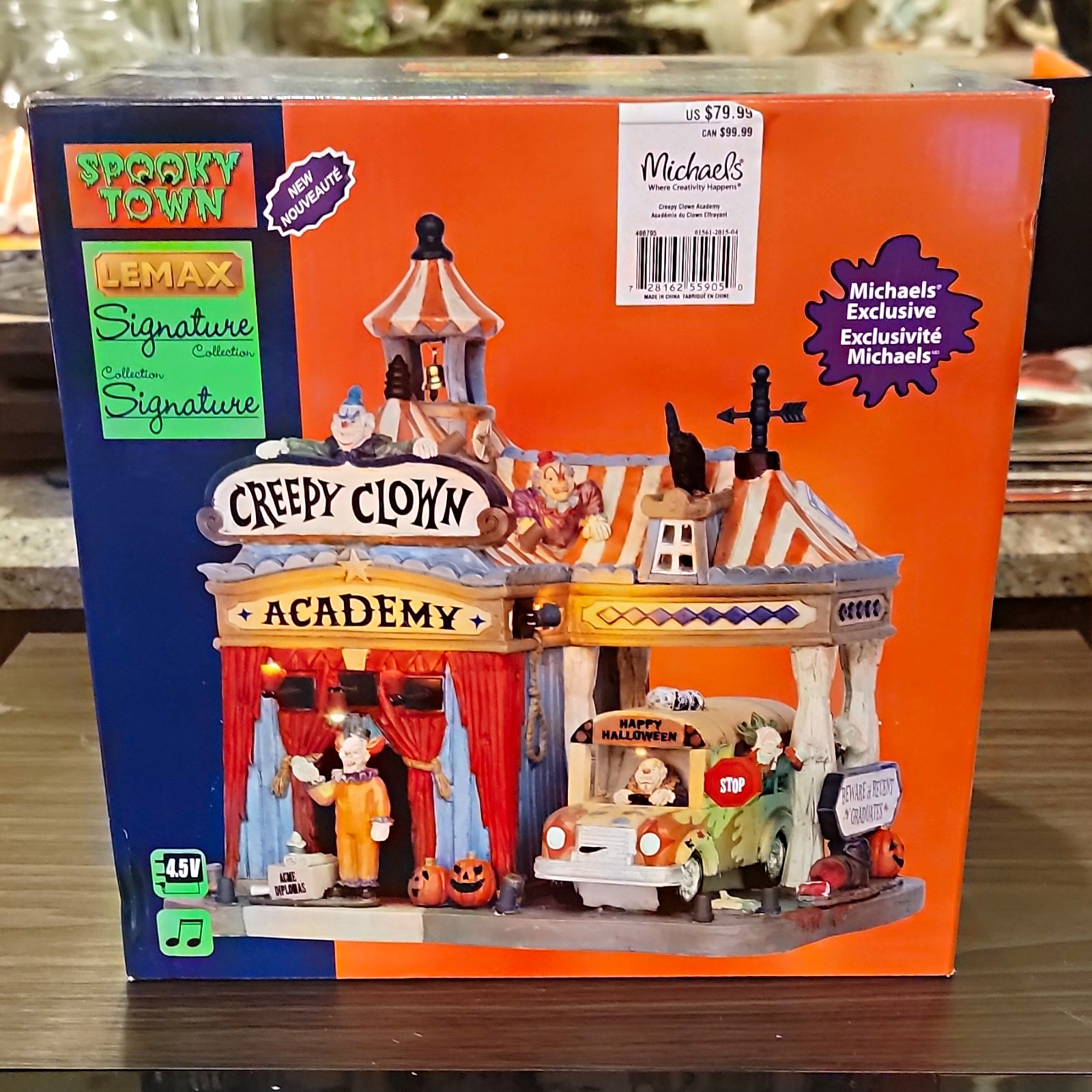Lemax Spooky Town Creepy Clown Academy Illuminated Musical House Building 2015