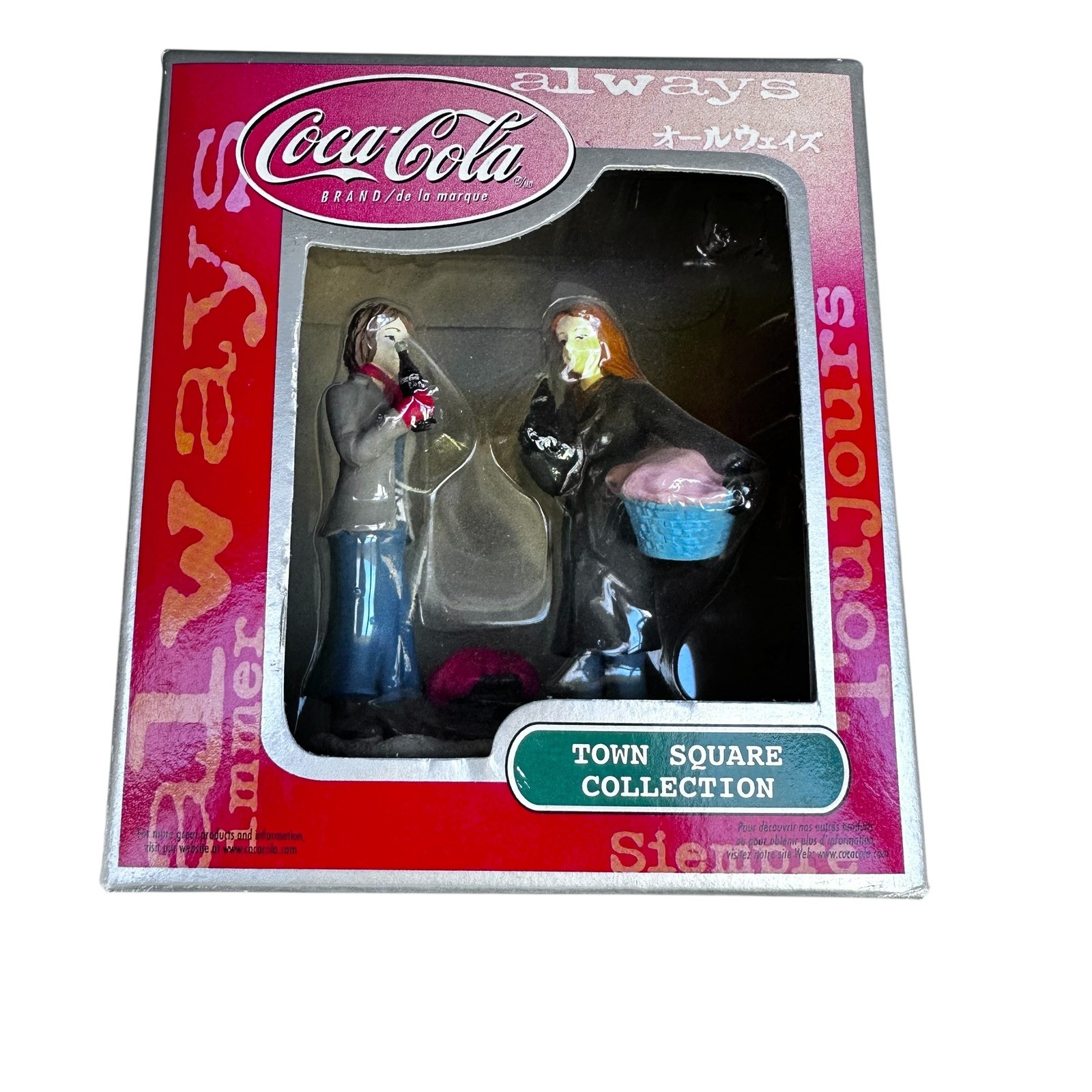 Vintage Coca Cola Town Square Collection Girls with Laundry Village Figurine NIB