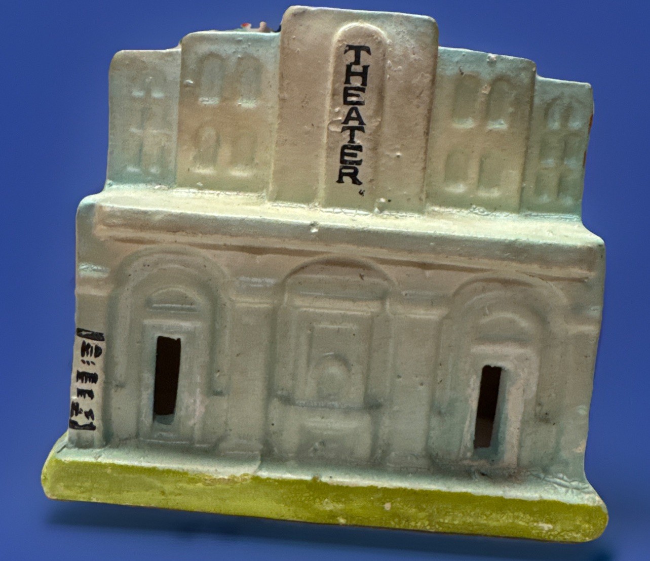 Vintage Plaster Christmas Putz House,Theater made in Japan Train Village Display