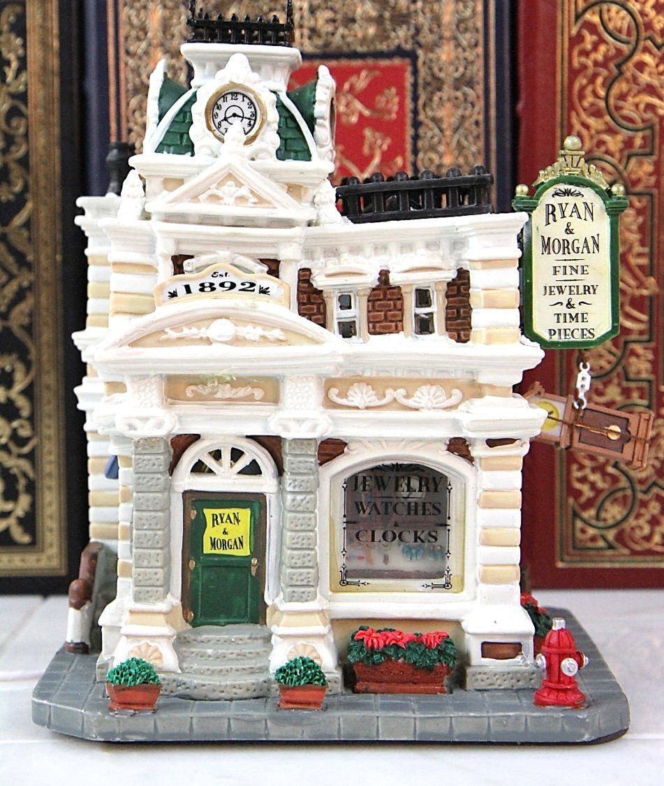 LEMAX RYAN & MORGAN JEWELRY & CLOCKS CADDINGTON VILLAGE CHRISTMAS – LED Lighted