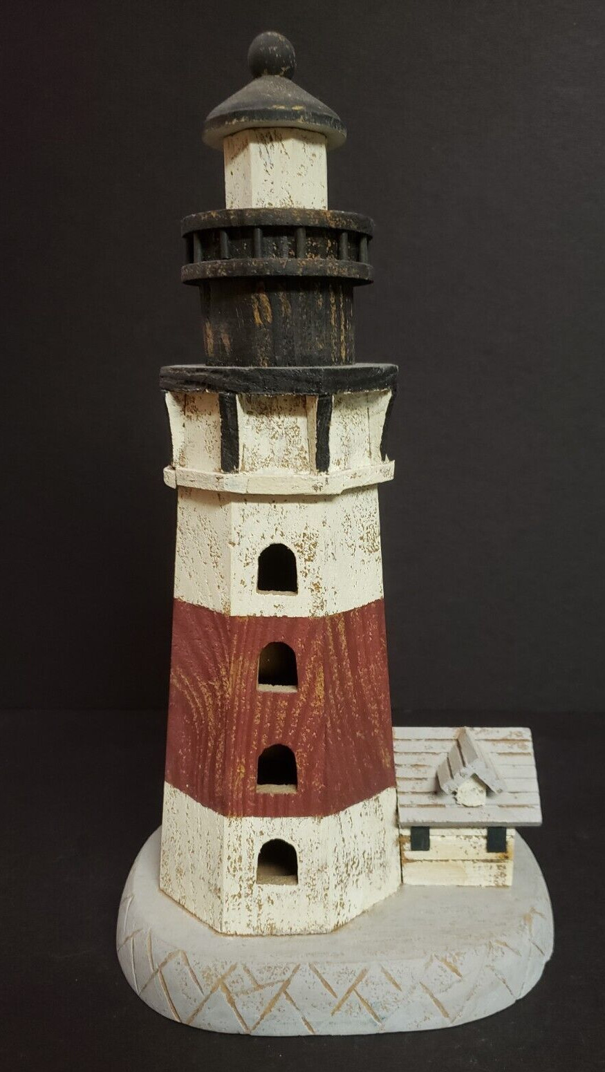 Heritage Mint Christmas Village Town 13″ Wooden Rustic Lighthouse Nautical