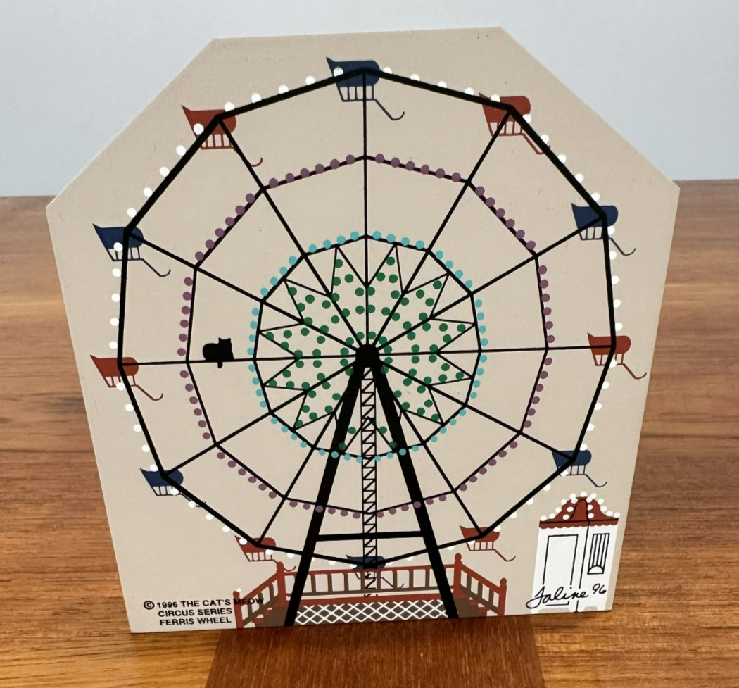 Cat’s Meow Village 1996 Circus Series FERRIS WHEEL Shelf Sitter 3-2 Retired