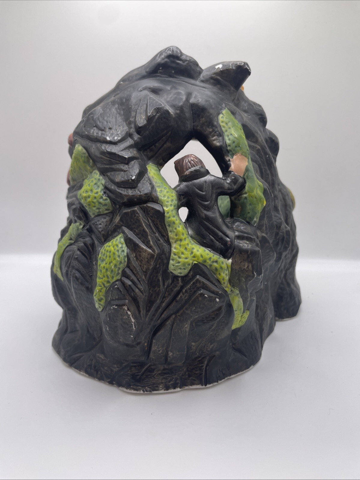 Vintage Halloween Village Ceramic Cave Treasure Ghost Spooky Mummy