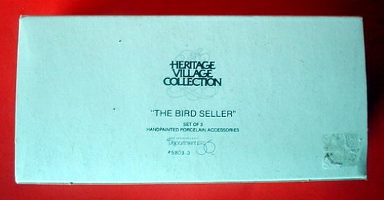 Department 56 Heritage Village Collection The Bird Seller Retired 58033 set of 3