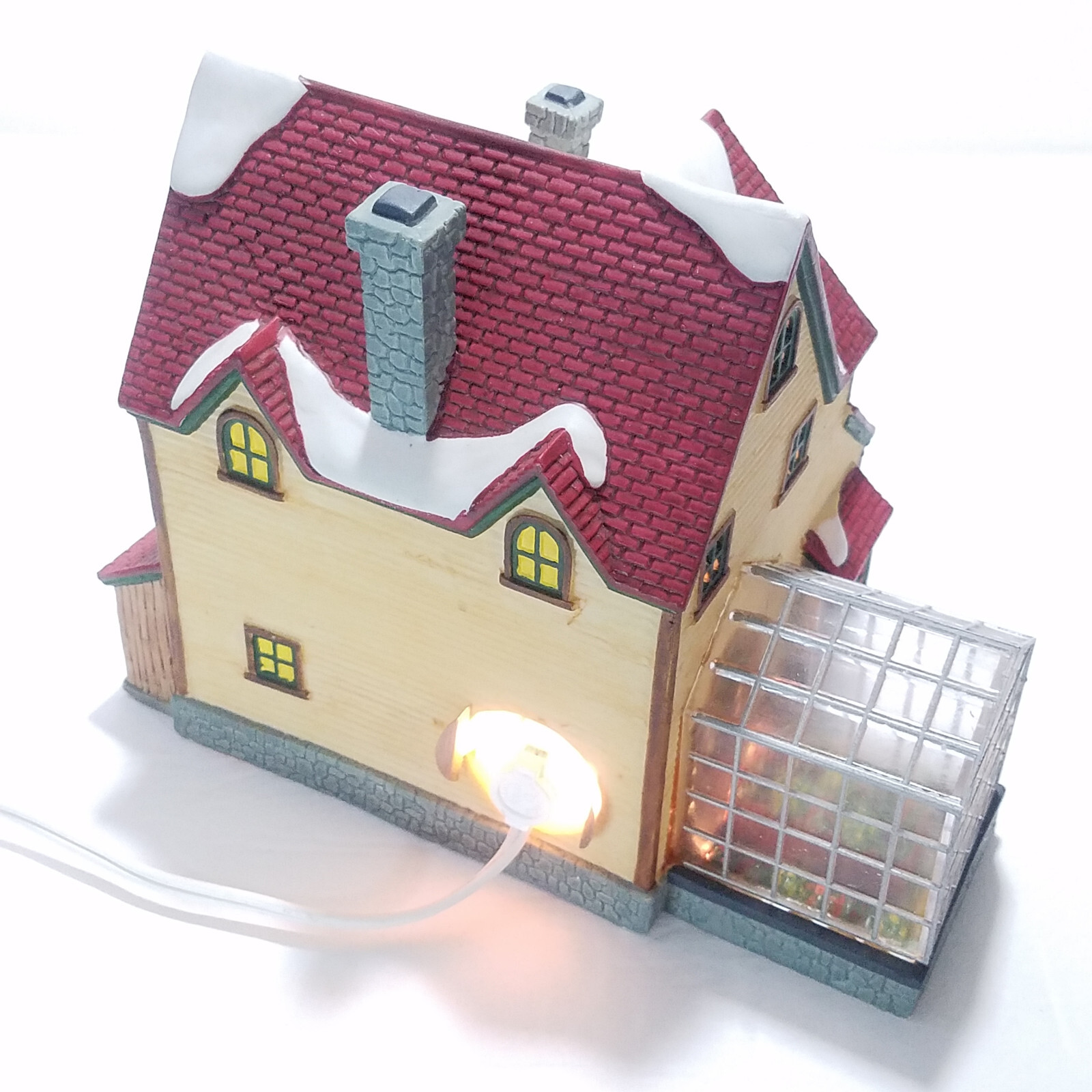 Lemax 1998 Nancy’s Nurseries Jukebox Junction #85279 Greenhouse Chimney Red Tile