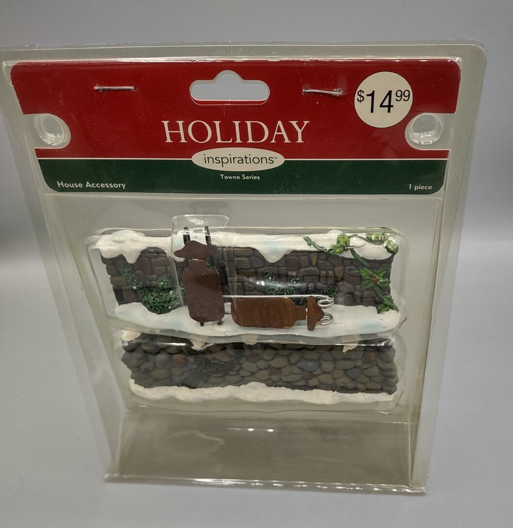 Village Christmas Holiday Inspirations Towne Series House Accesory Fence & Sleds