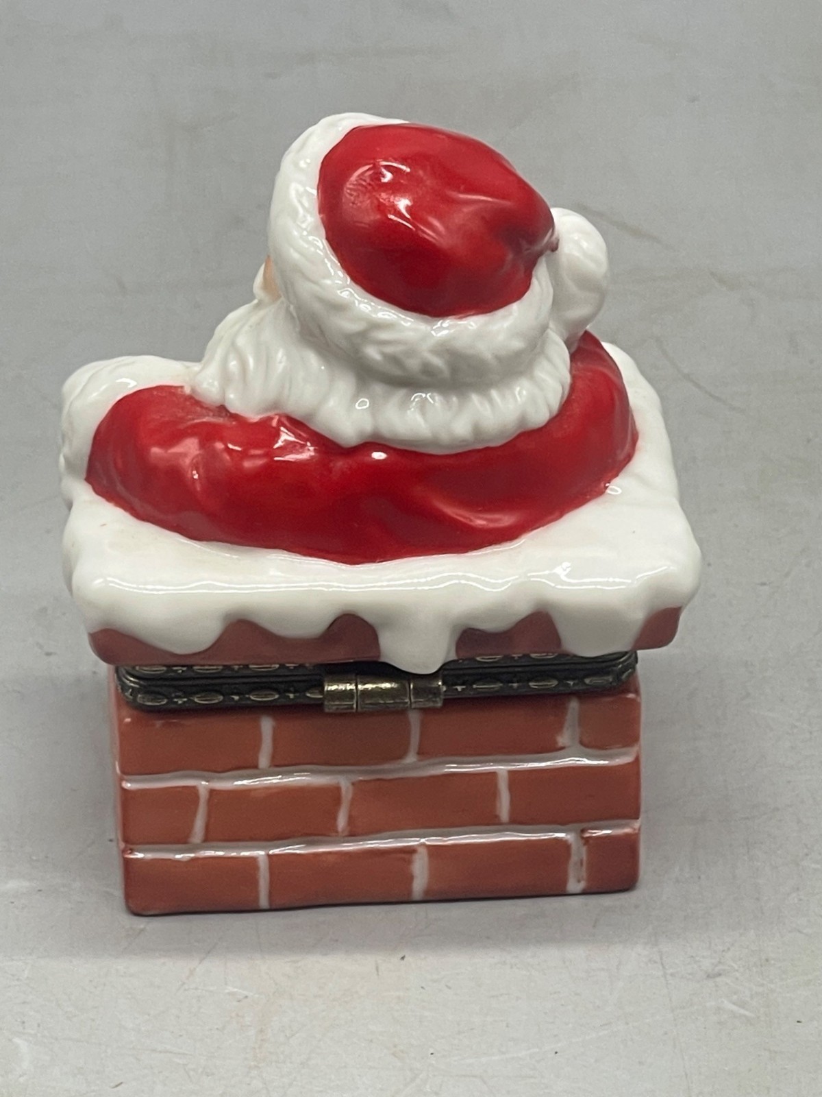department 56 Christmas trinket box Santa chimney ho ho ho snow rectangle READ