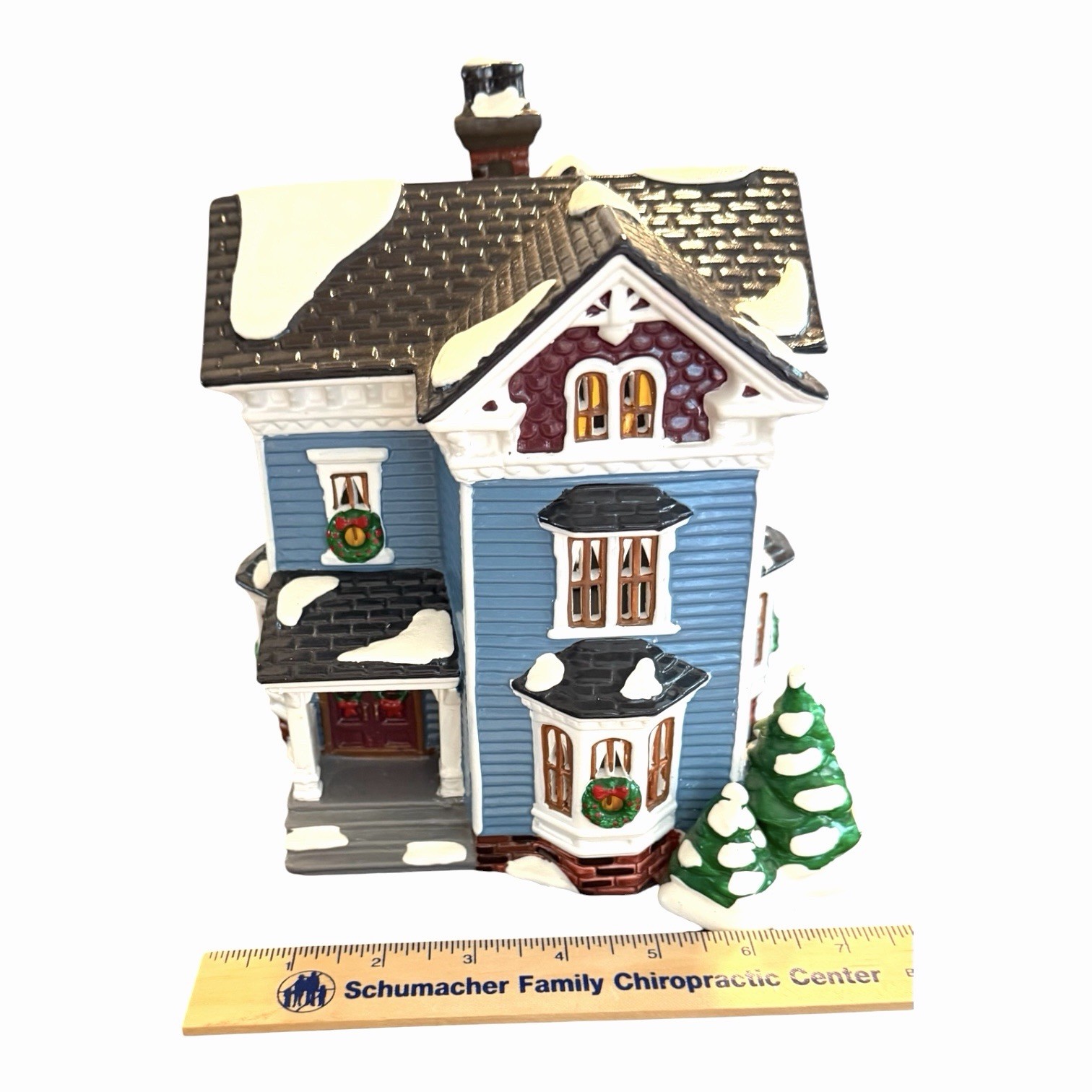 Vintage 1994 Dept 56 “GLENHAVEN HOUSE” Snow Village Lighted Handpainted Org Box