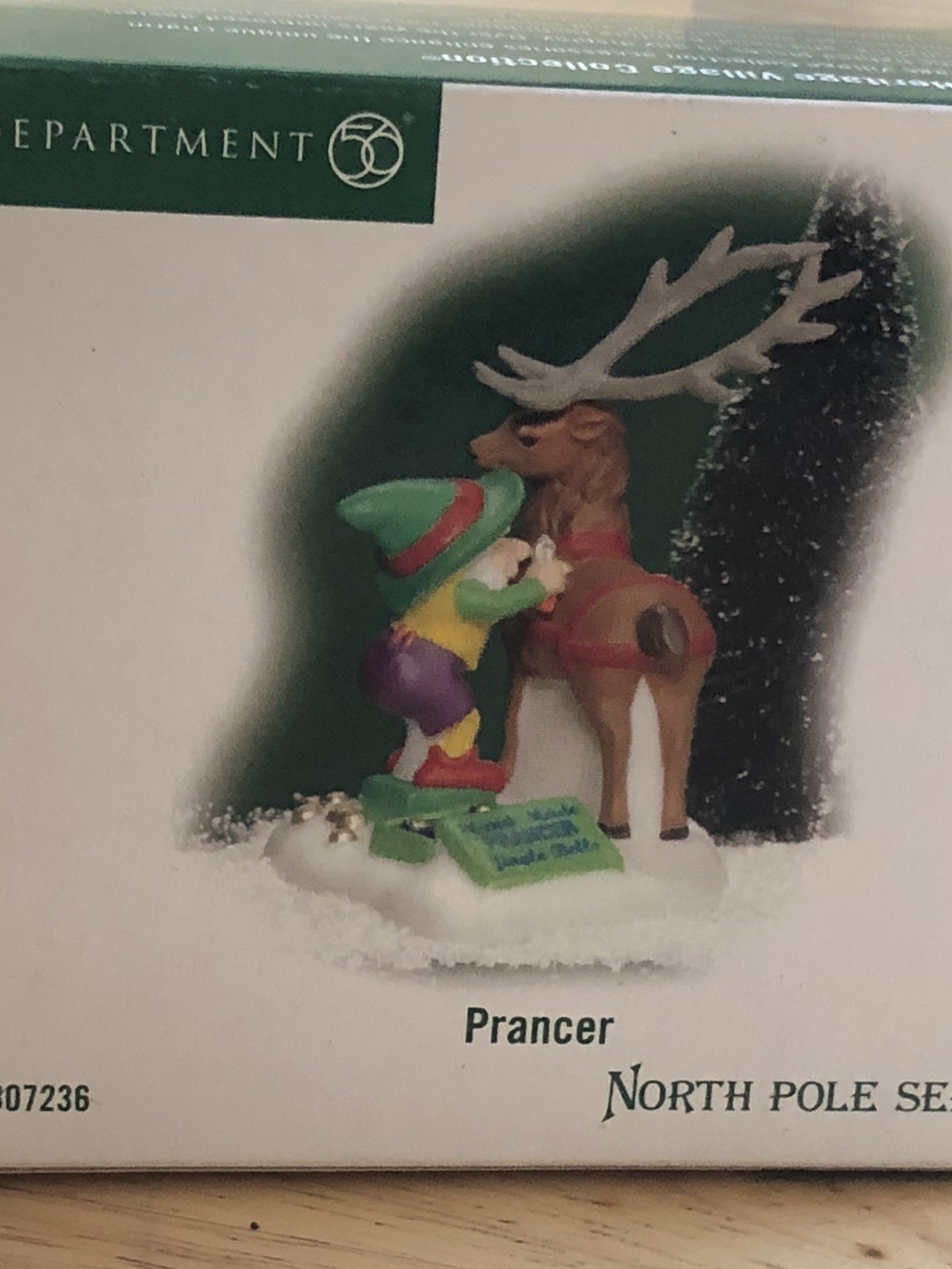 Dept 56 North Pole Prancer Reindeer Elf Figurine #807236 Retired w Box