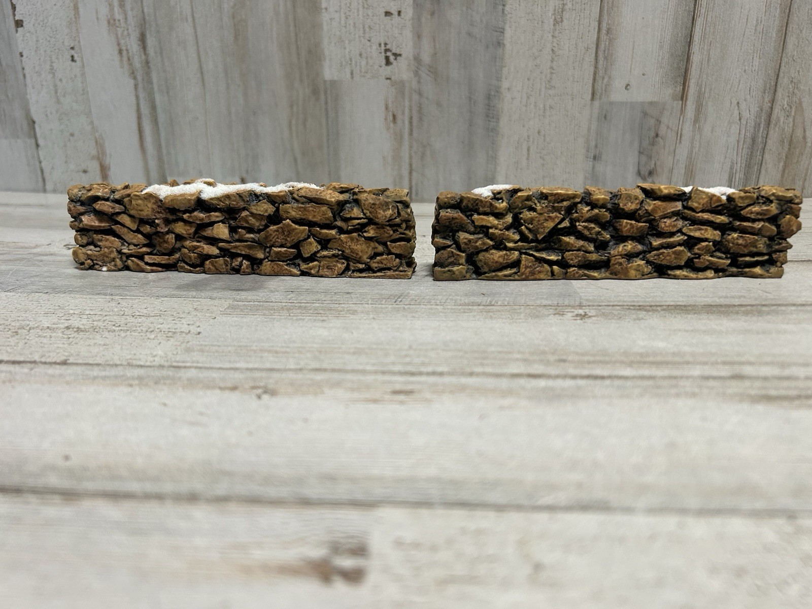 Set of 2 Dept 56 STONE WALL Village Accessories #52629