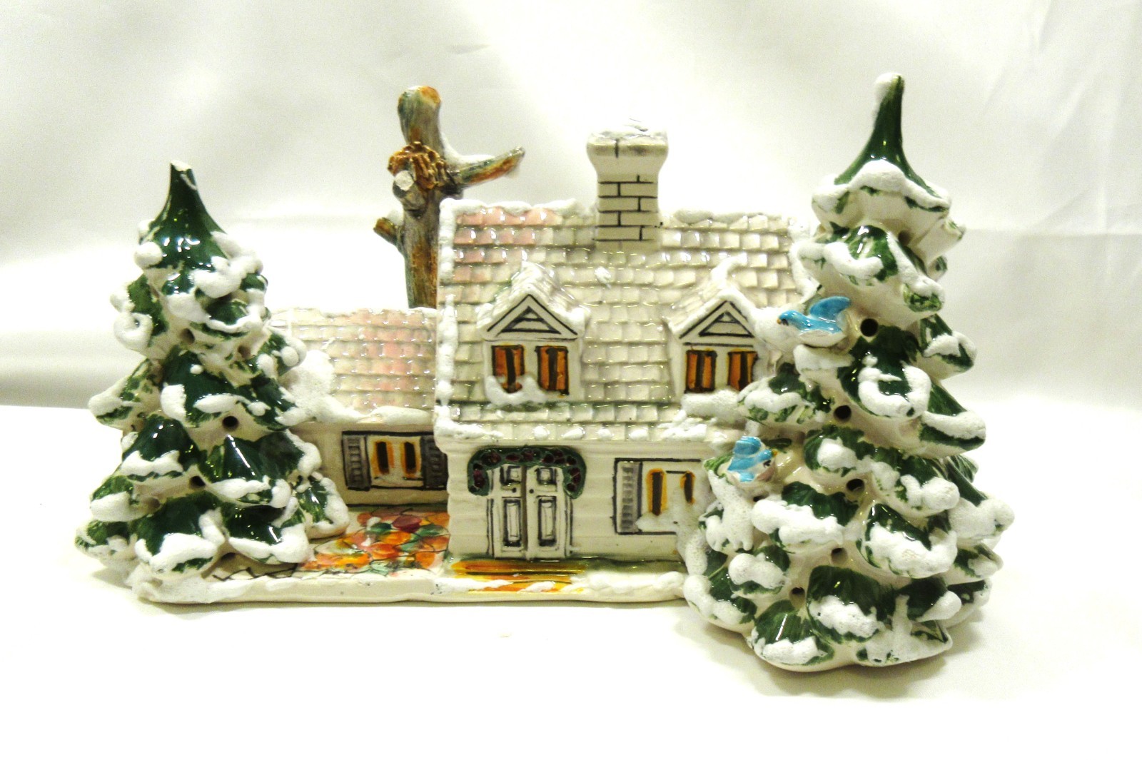 Original Vintage Signed Walter Brockmann Ceramic The Christmas Card House 1980
