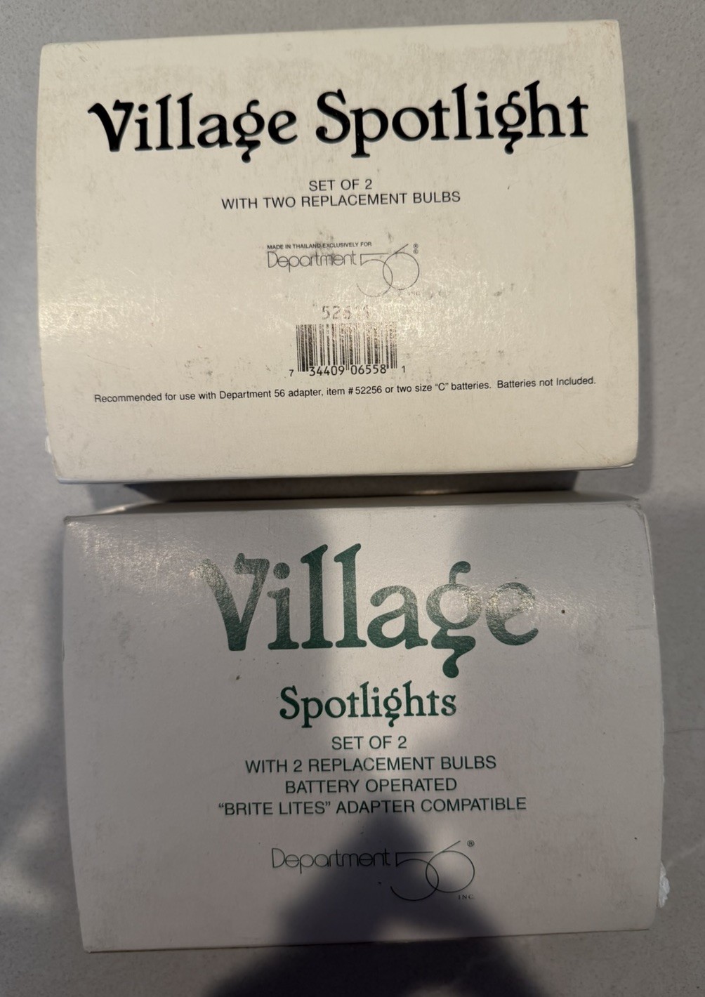 Department 56 Village Spotlight 52611 Accessory Lights 2 Sets of 2 Black & White