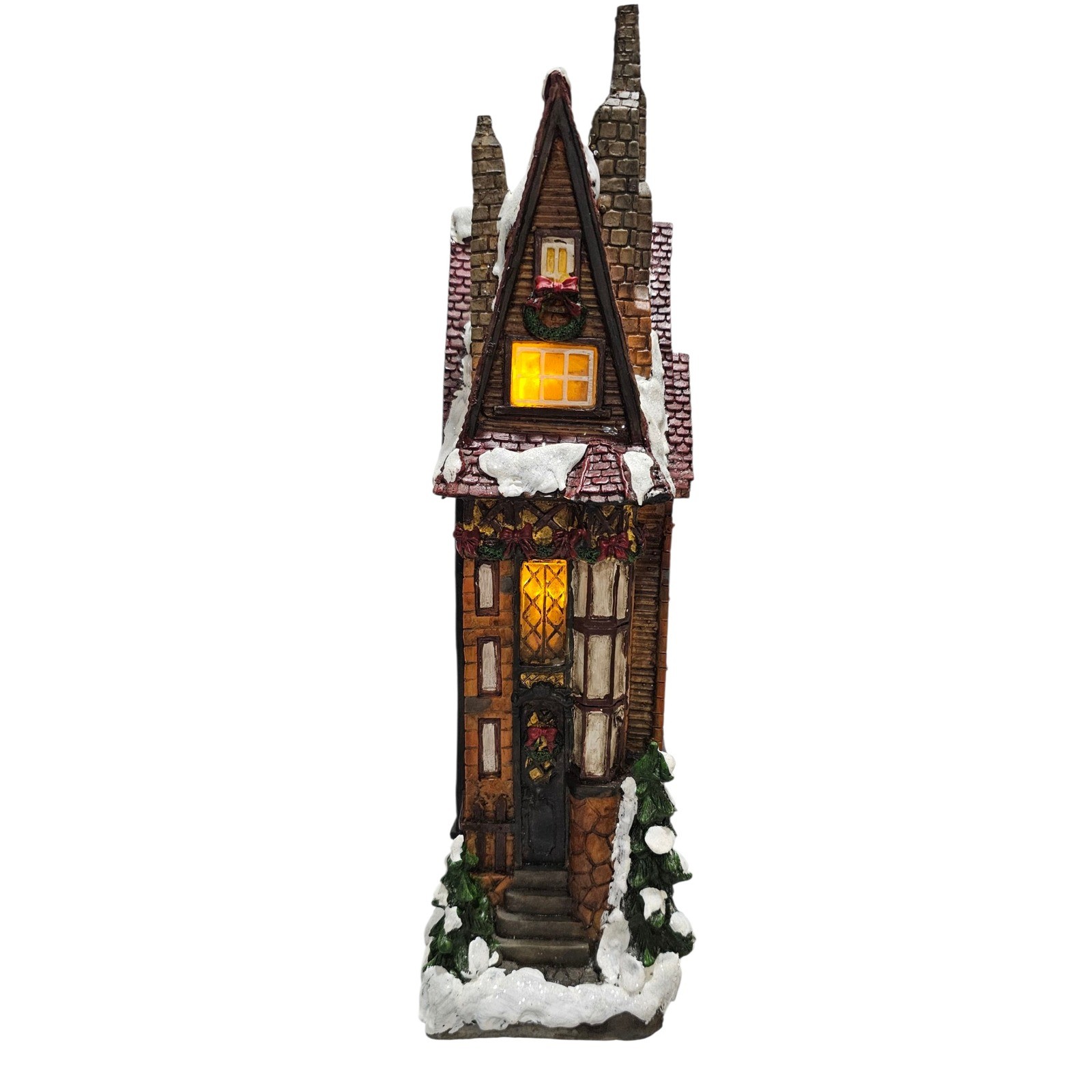 Holiday Christmas Village House Figurine Decor with Light 14 Inch CVS