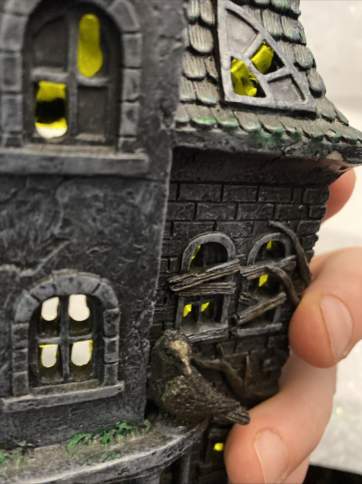 Psycho House Resin Light Up Halloween Haunted House 9.5”