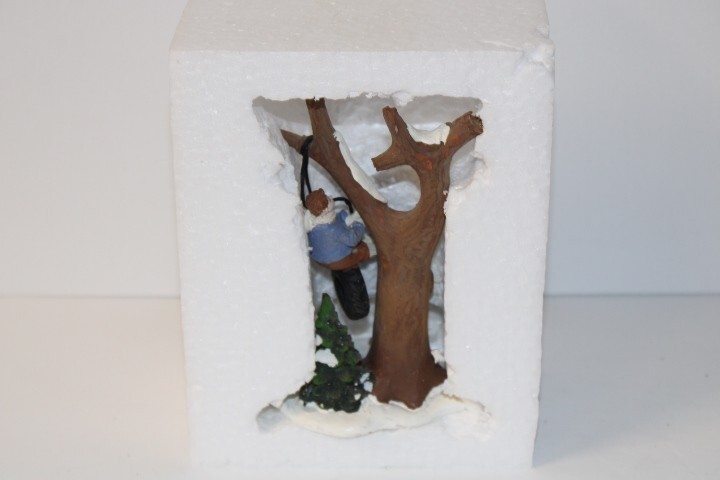 Holiday Time Swinging Christmas Village House Accessory Figurine Tire Swing