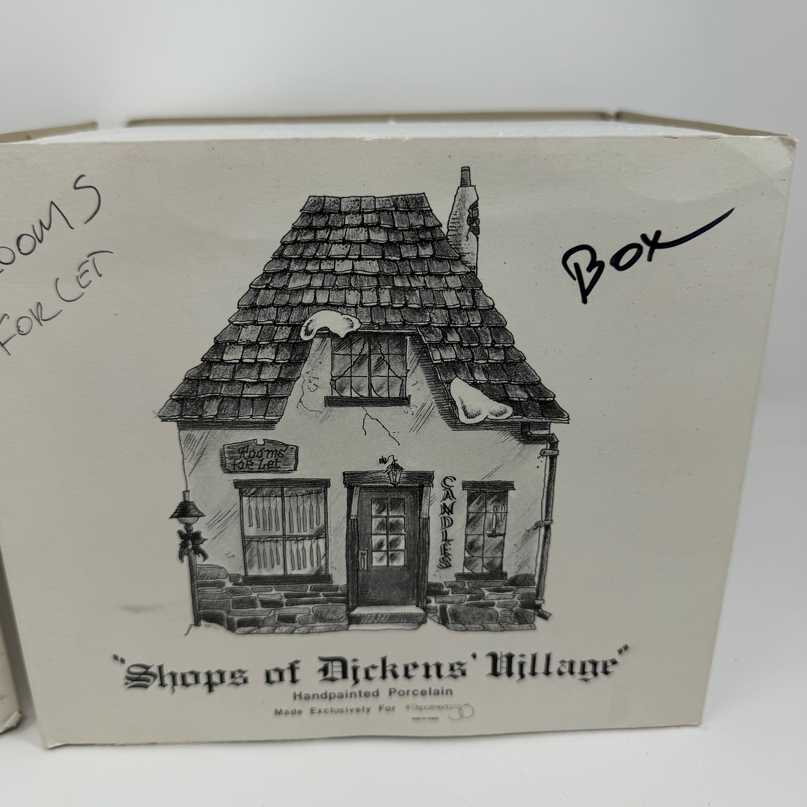 Shops of Dickens Village Green Grocer Candles Handpainted Display Houses Set