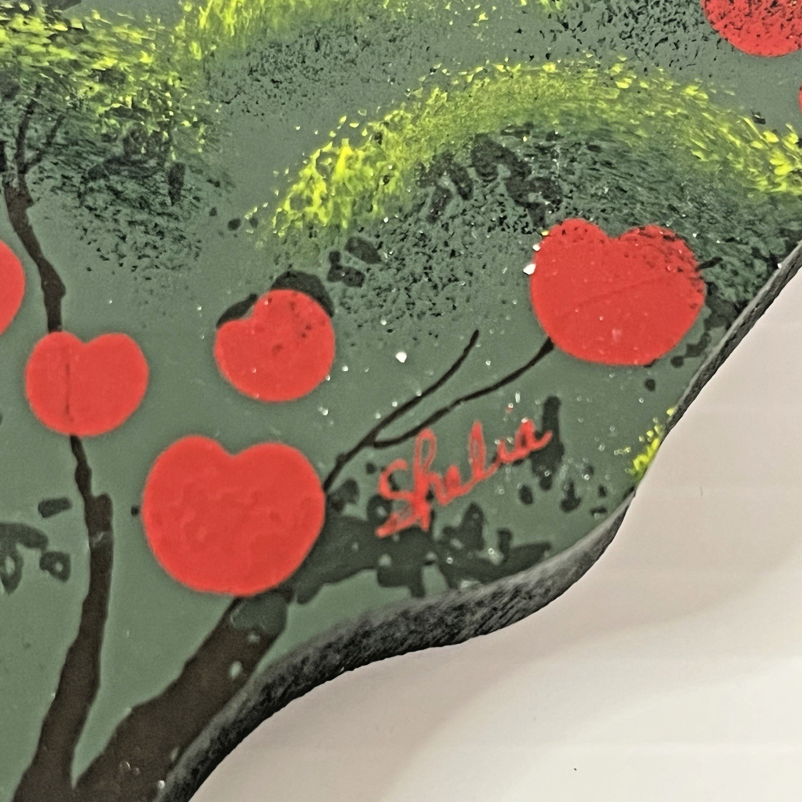 Red Apple Shelia’s Collectibles APPLE TREE Fruit 3-D Shelf Sitter Signed Vintage