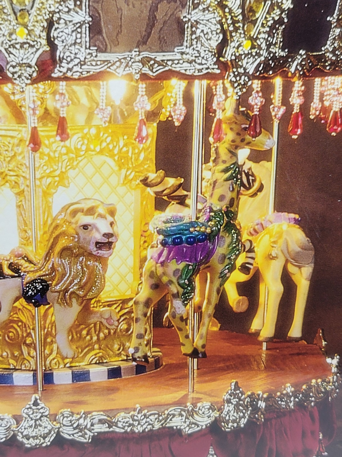 Victorian Carousel Large Illuminated Musical Rotating Christmas Decor