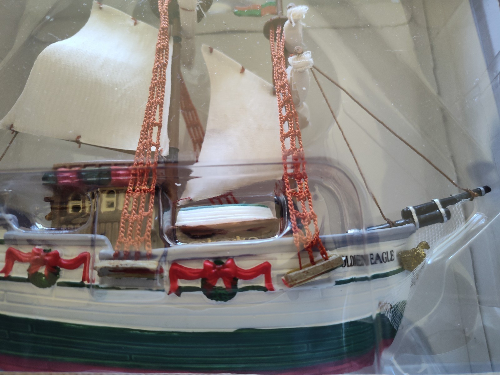 2005 Lemax Village Golden Eagle Schooner Boat Ship 54378 Lighted Table Accent