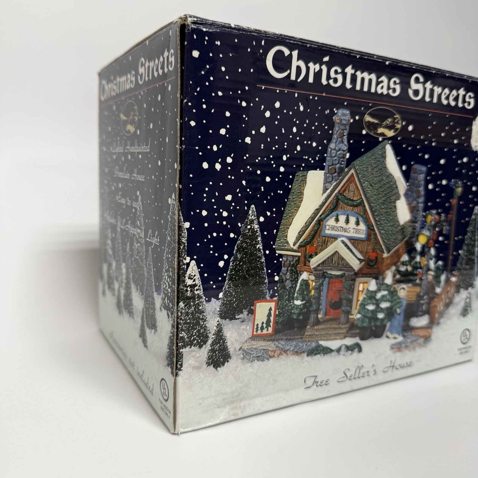 Christmas Streets Tree Seller’s House Lighted Village with Box Styrofoam READ