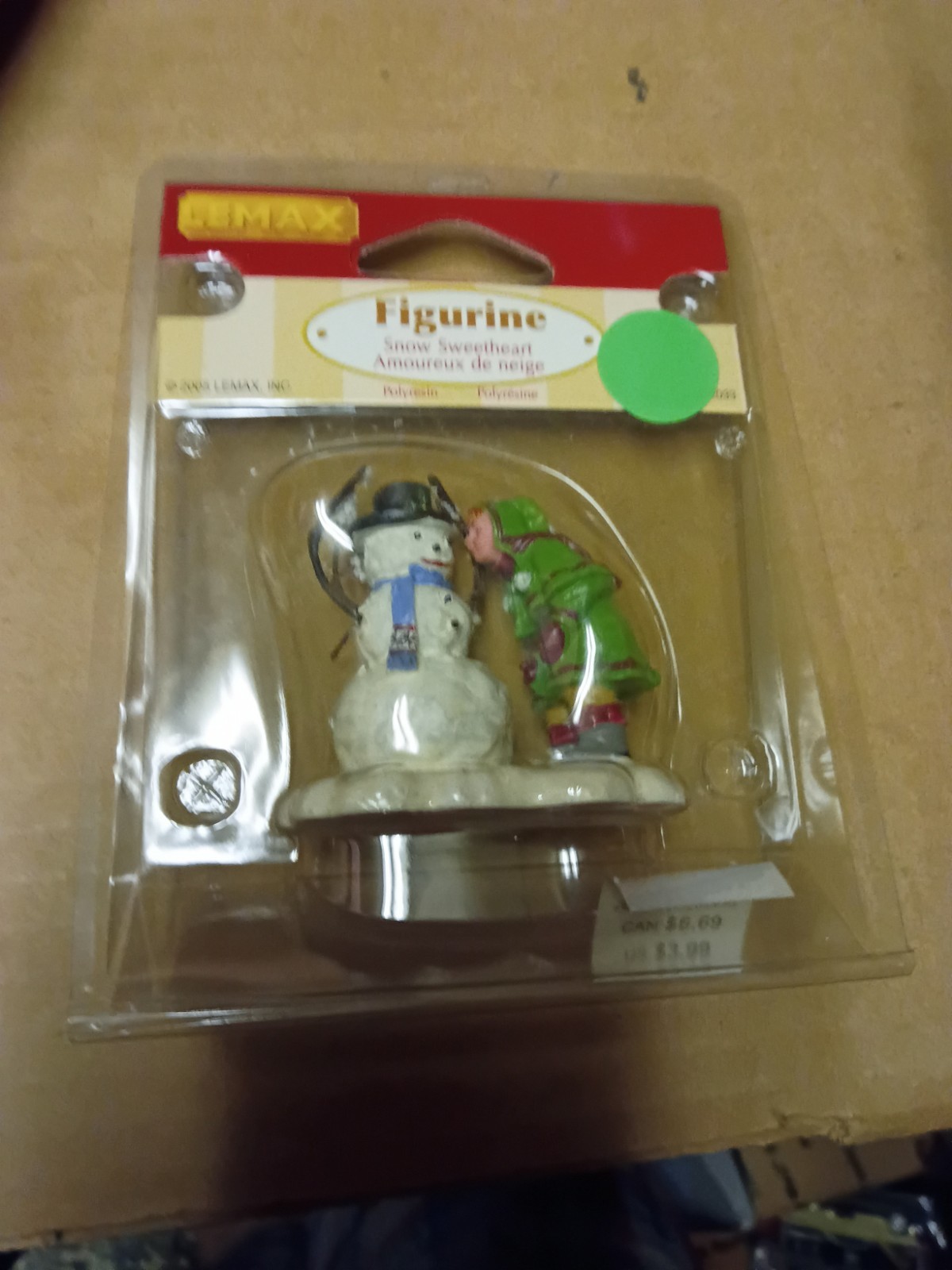 2005 LEMAX Christmas Village Figurine, SNOW SWEETHEART, Snowman & Girl 52033 NOS