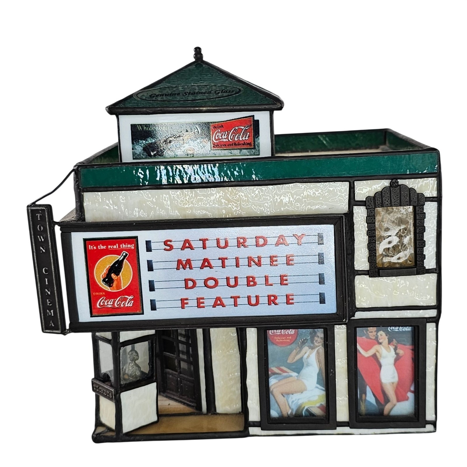 Forma Vitrum Coca Cola Town Cinema Stained Glass 1930s Collectible By Bill Job