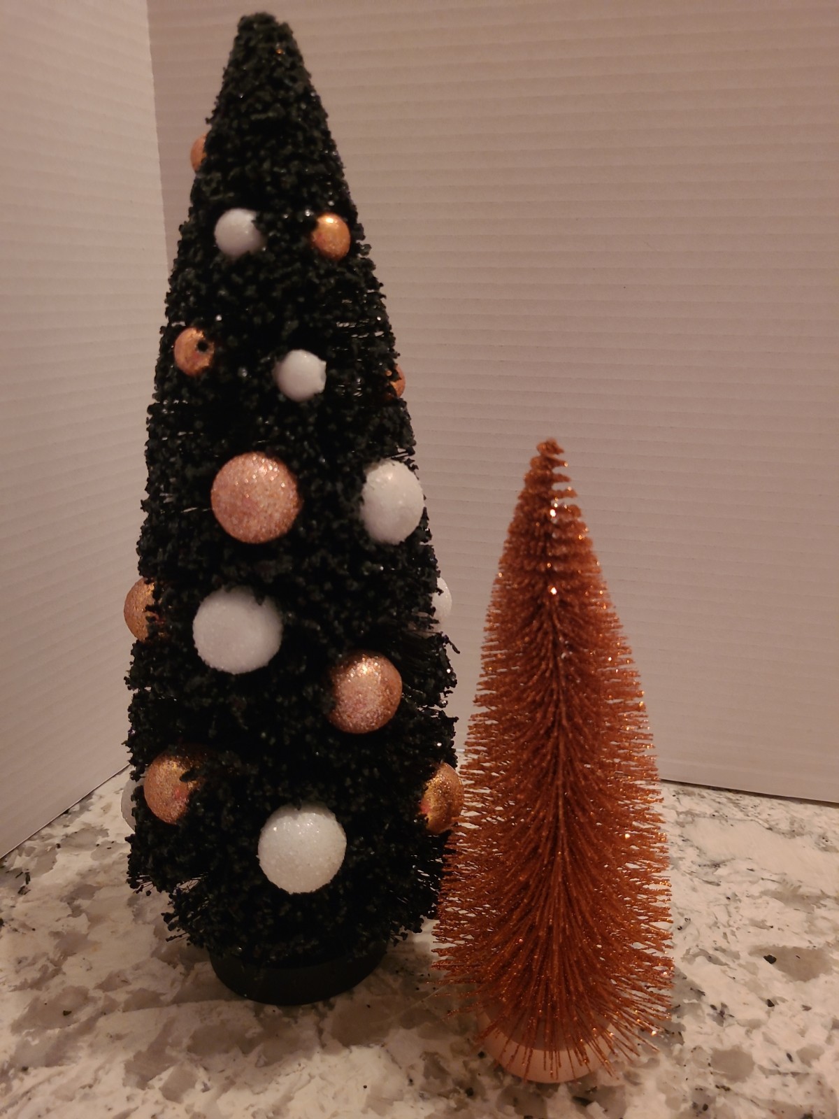 Set of 2 Halloween Bottle Brush Trees Village Accessories