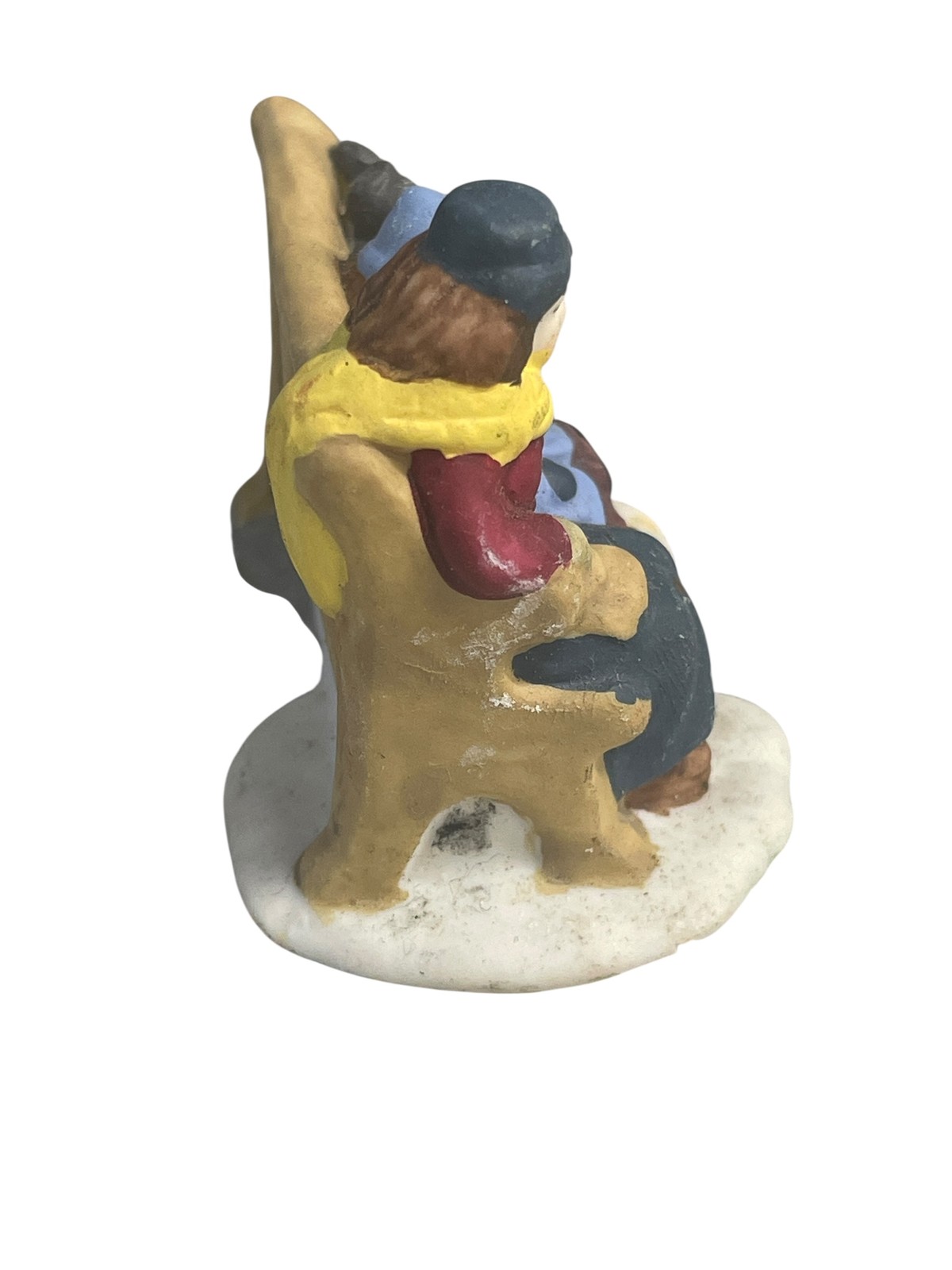 Winter Children on Bench Figurine Squirrel Holiday Village Christmas Decor