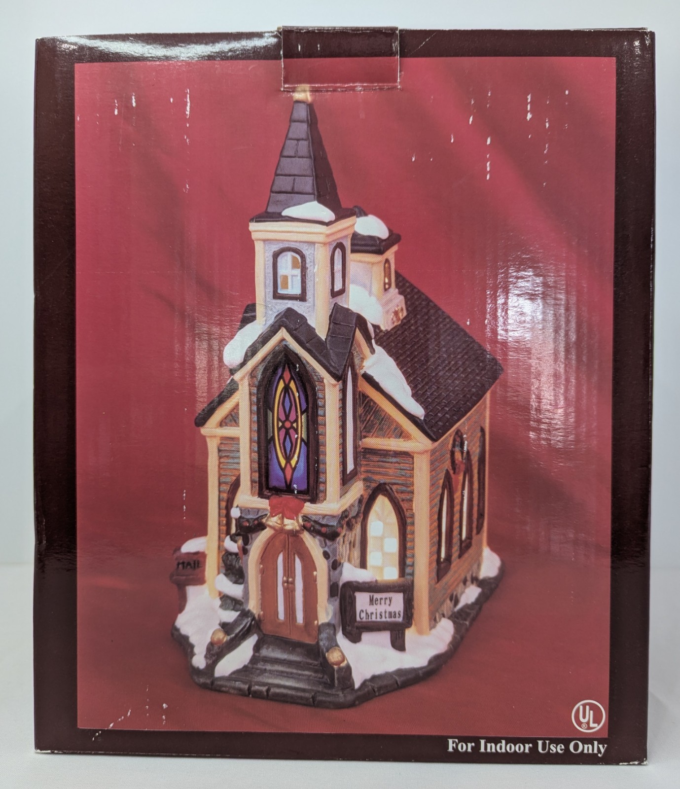 Fine Porcelain Village Collectible Lighted Church Hand Painted Item #TPH-127
