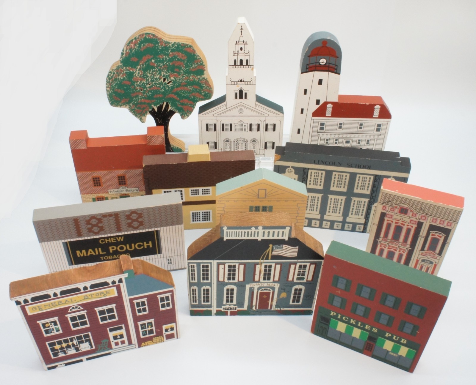 The Cat’s Meow Wooden Blocks Lot of 12 Vtg 87′-94 Handmade/One Hand Signed