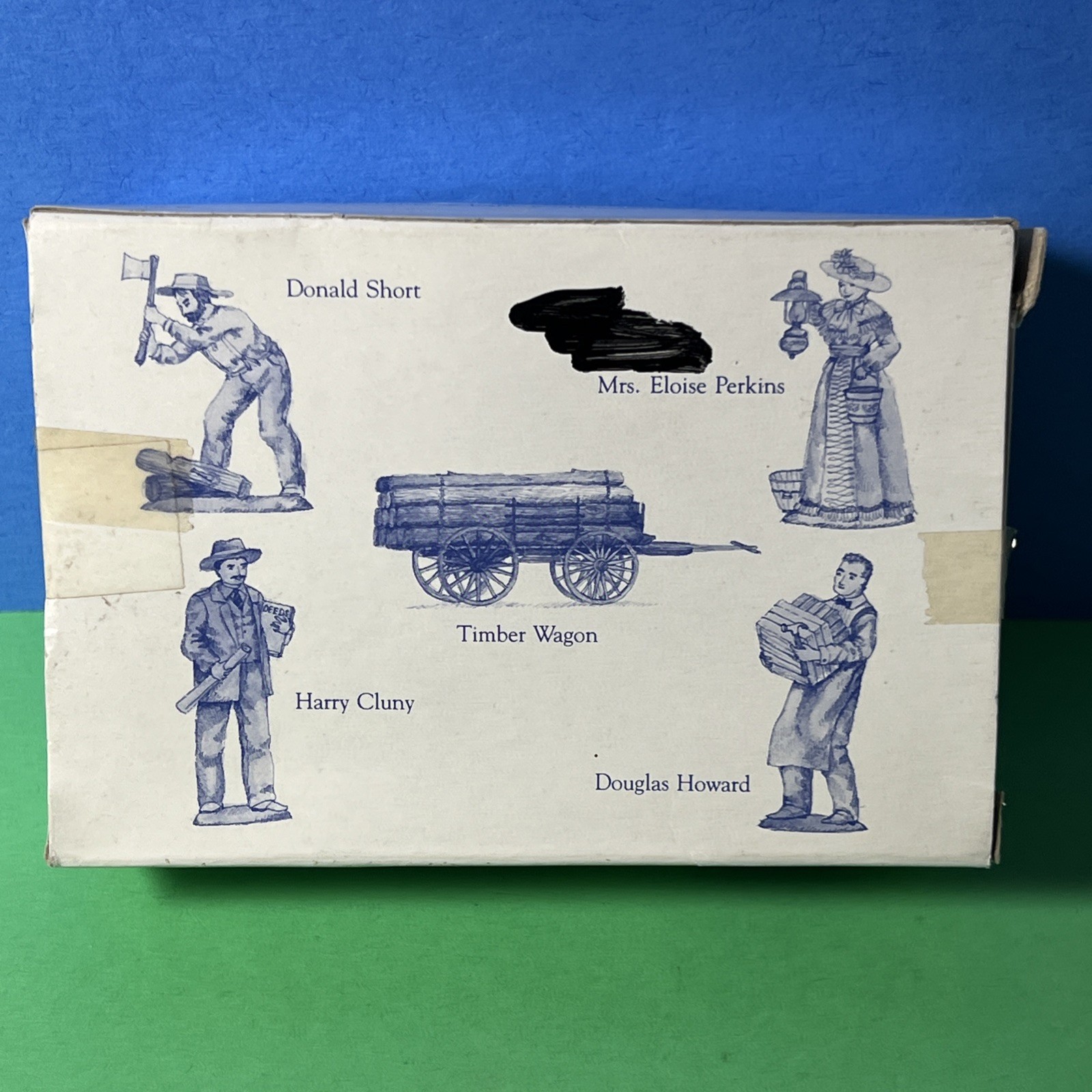 1996 Liberty Falls Miniature Accessory Set Timber Wagon & 4 Figures AH109