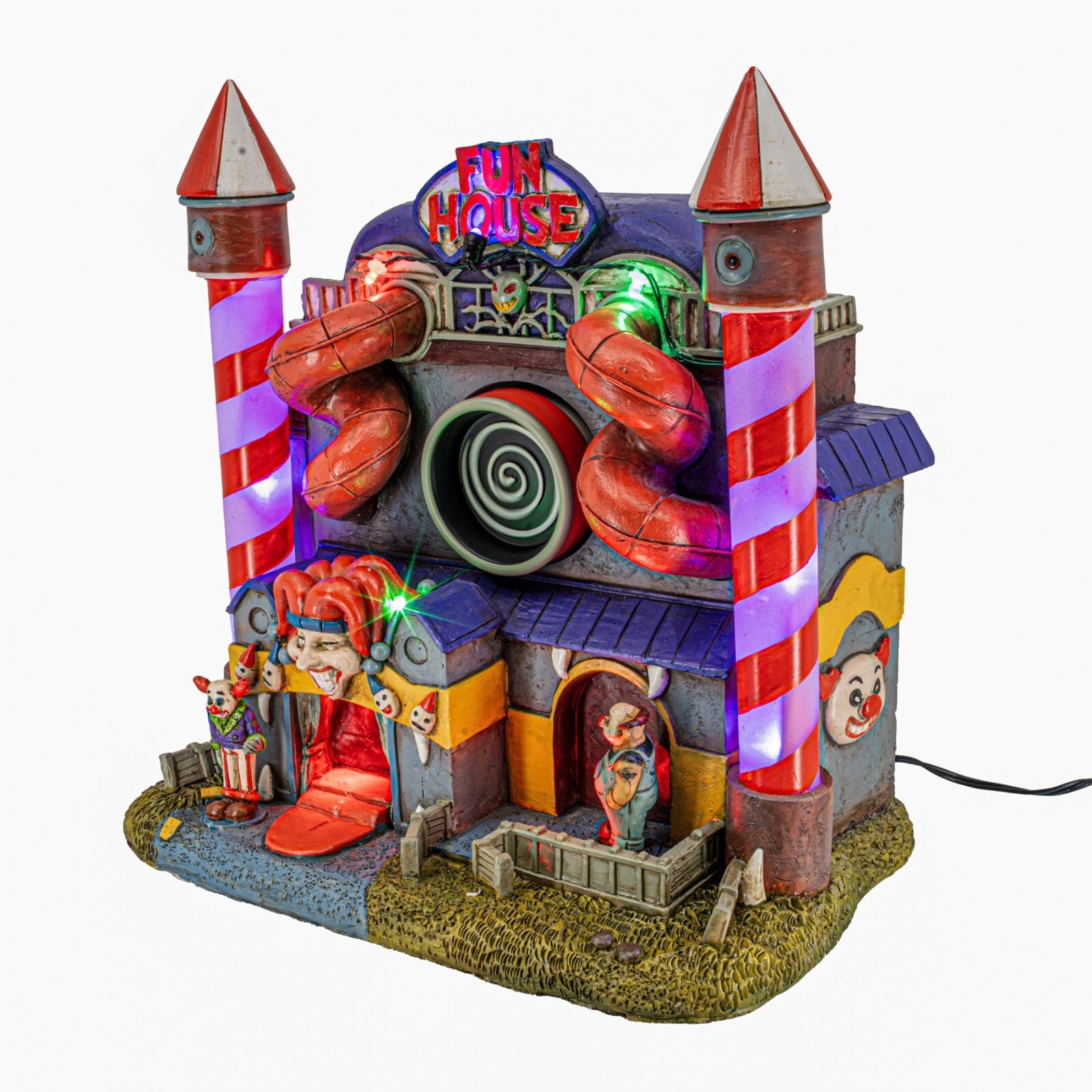 FG Square – Carnival Funhouse Clown Theme Halloween Village 10″ x 6″ x 10″