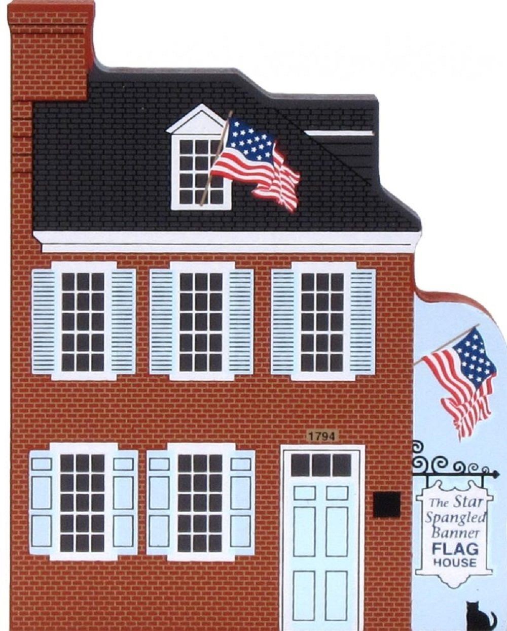 Cat’s Meow Village Mary Pickersgill Baltimore MD American Flag House #05-435