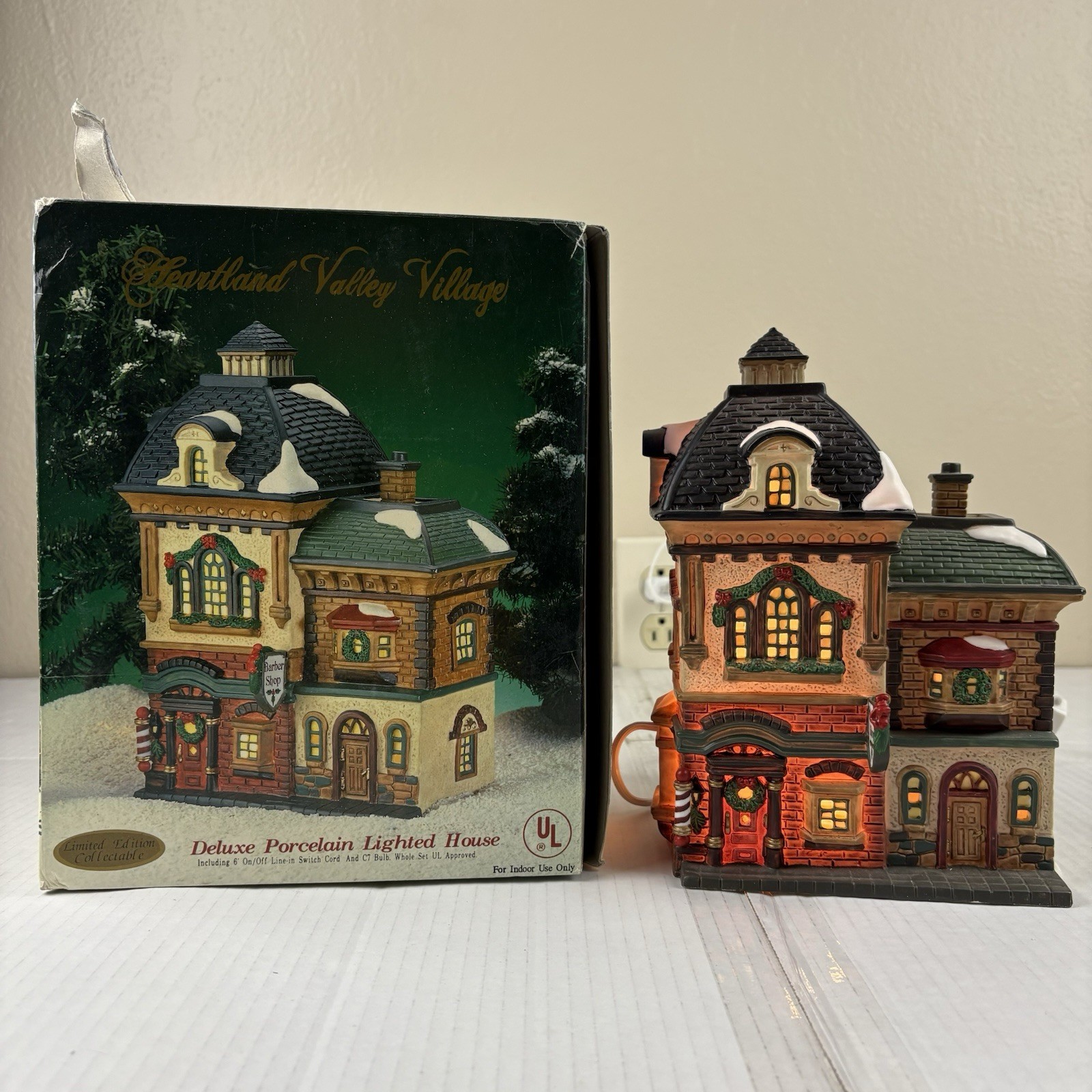Heartland Valley Village Barber Shop O’Well Deluxe Porcelain Limited Edition